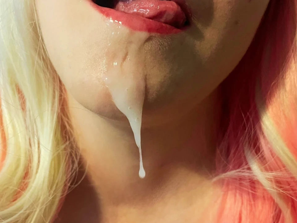 Tobie Nash the very naughty hot blonde cheer leader, taking a big hot cum shot on her tongue from me!