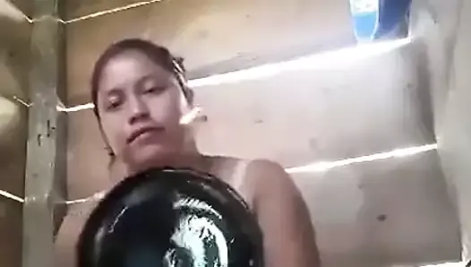 Nepali bath video