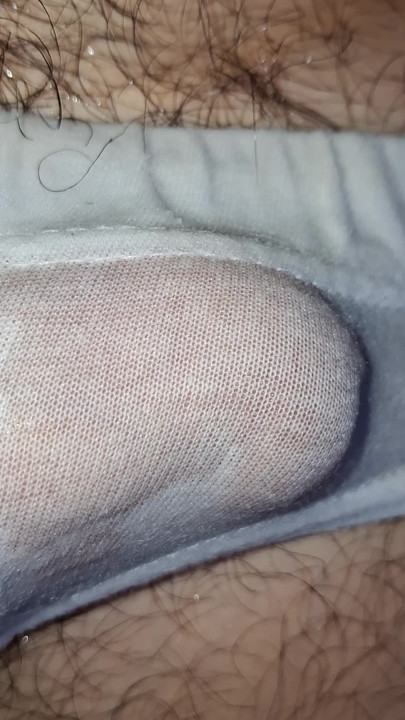 Hard cock in white underwear