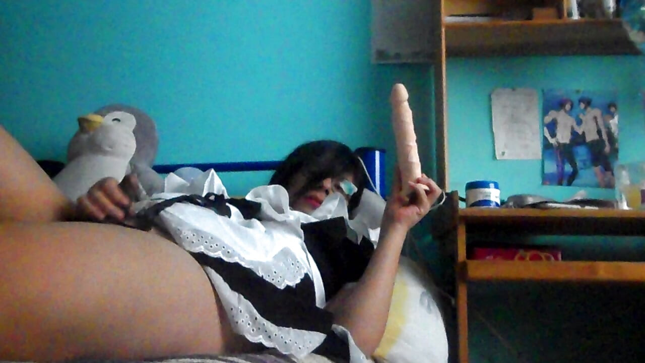 Trans teen in maid dress fuck her big ass