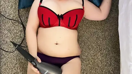 Quick and Sneaky Orgasms - Powerful Massager - Denim Jeans, Bra, and Panties