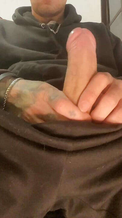White Guy Big Pink Cock Jerking Off Watching Porn Until Cum