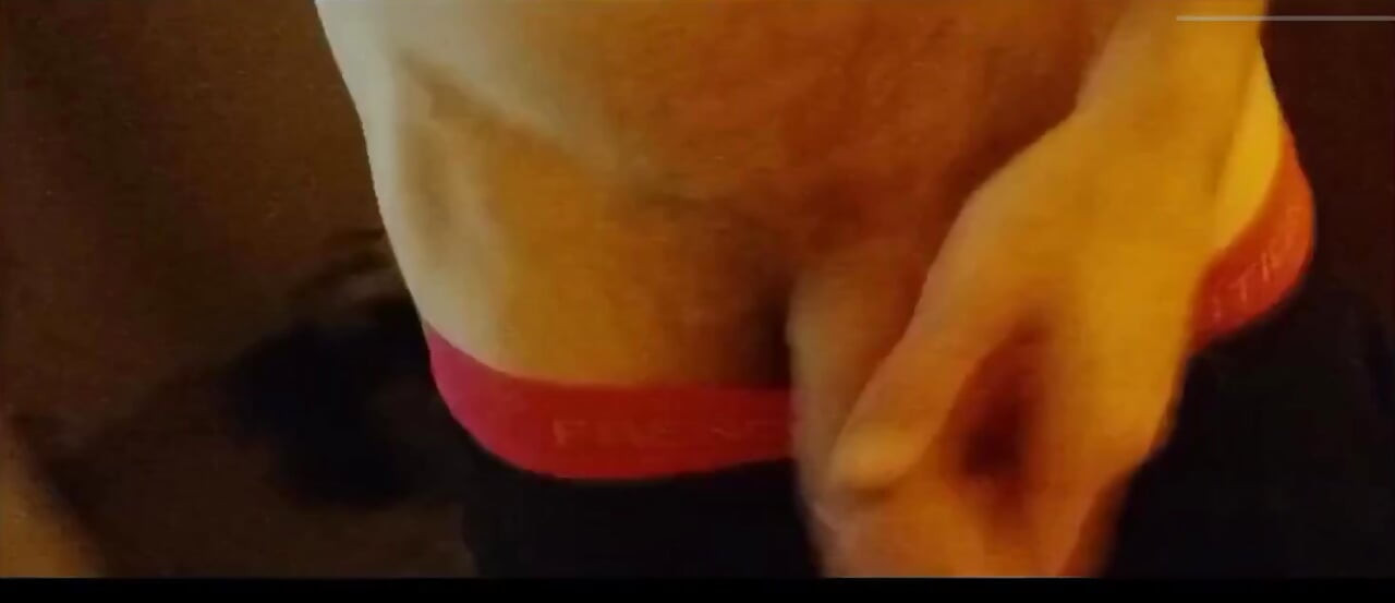 Joggers, My Big Dick in Precum Marked Underwear!