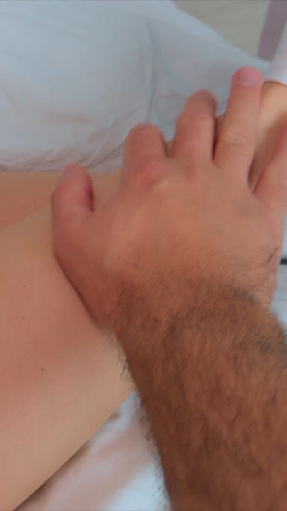 I stroke my wife's leg. She loves it