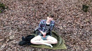 Camping with Daddy Outdoor daddy Filmed me CUM AS VULCANO