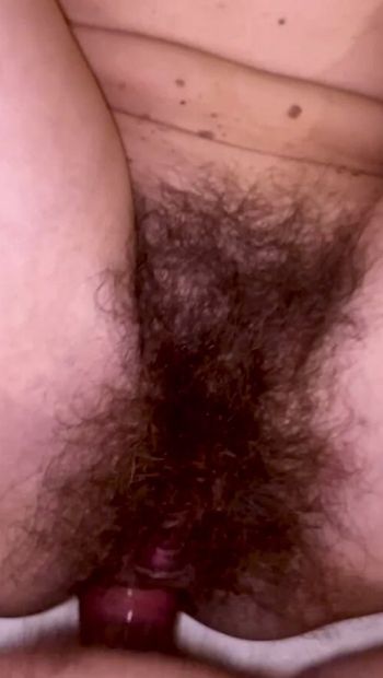 Hairy Sara takes a big dick in her hairy asshole