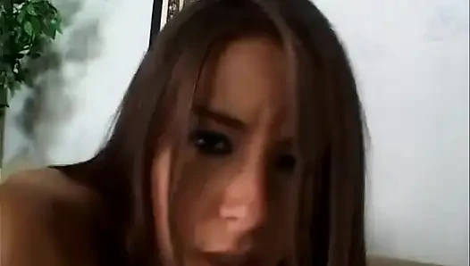 Slutty coed with perfect tits hardcore fuck and great blowjob gets facial cum