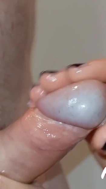Emotional moment from "Special Glans Polishing. He Gets so Shiny You Can See Our Round Light on His Tip! (Milking-time)"