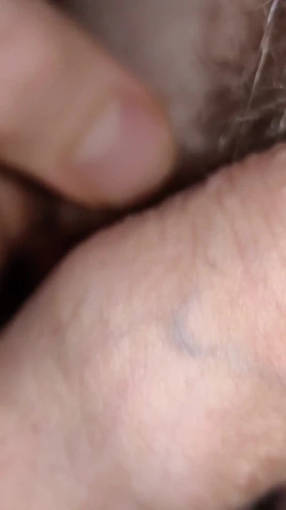 Emotional moment from "Fiddling with soft hairy cock"
