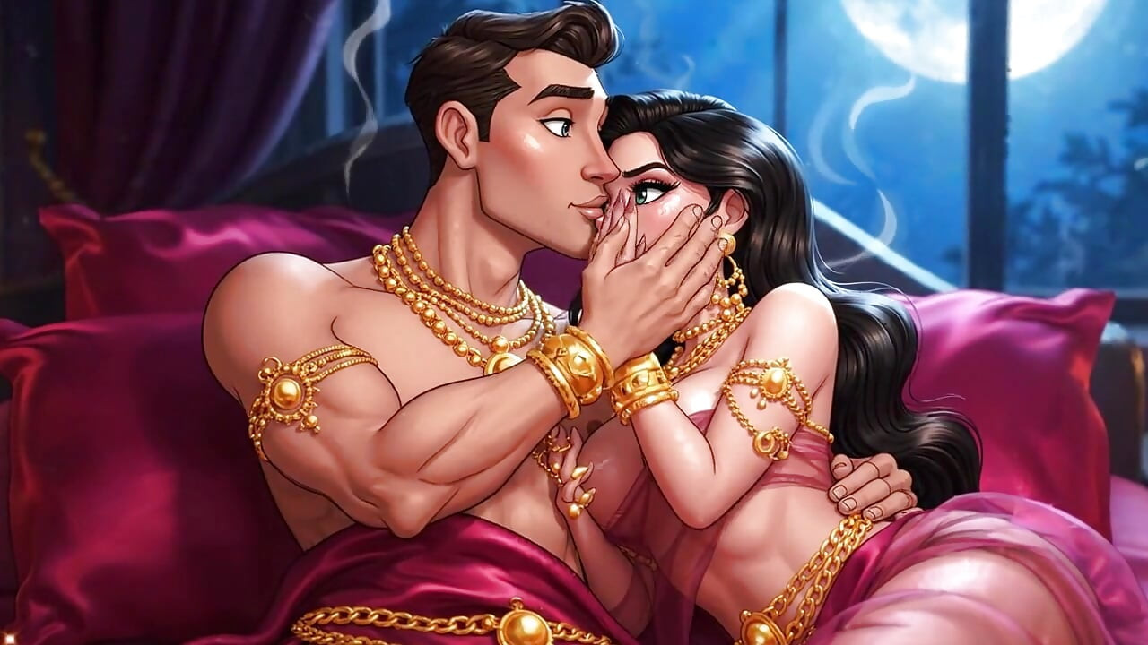 Hot Cartoon Couple Romantic Night Passion Compilation - Gold Jewelry Sensual Animated Love