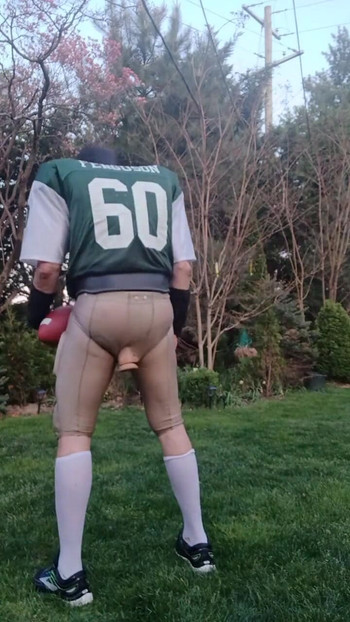 Powerful moment from "Football jock working out, plugged"
