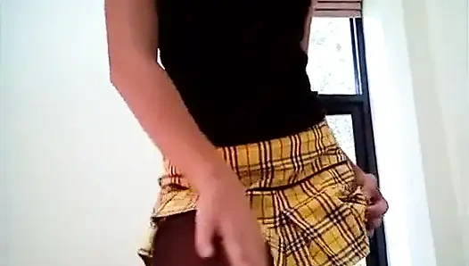 Pantyhose rok menggoda di bawah rok