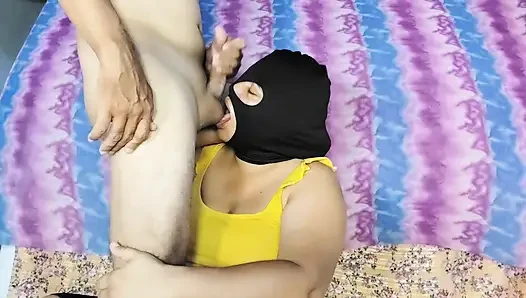Pretty wife sucking deep throat