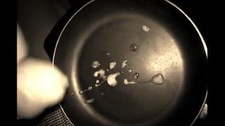 Cumming in a frying pan
