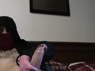Gumowa rękawiczka masturbacja