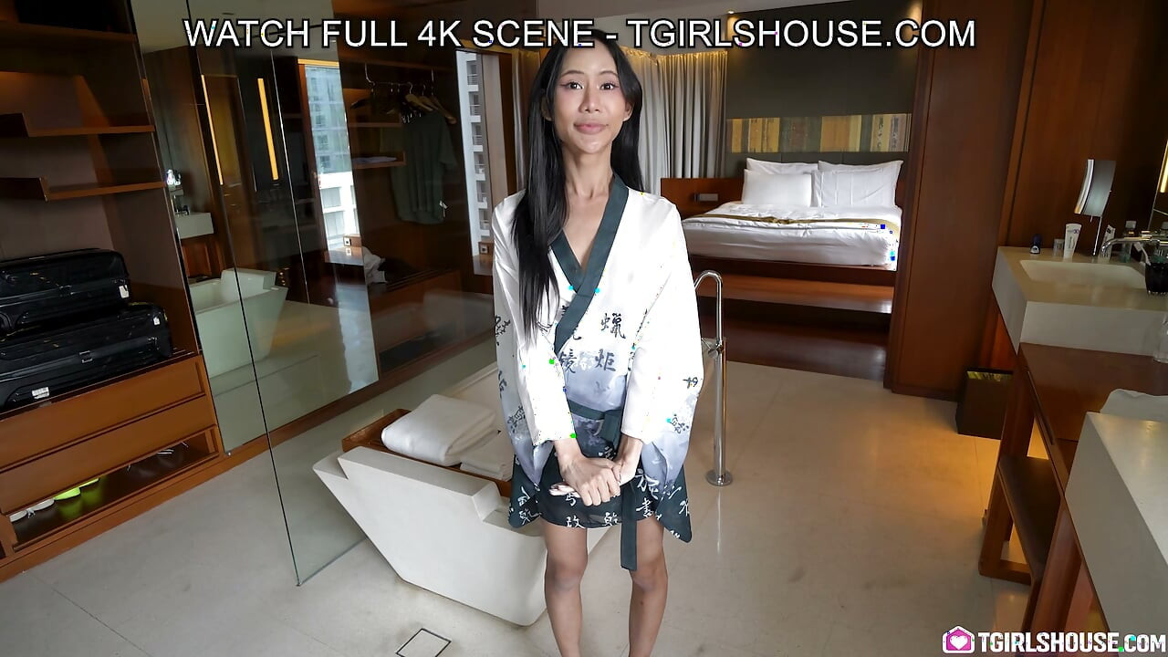 TGIRLSHOUSE - Petite Asian Ladyboy Gets Her Ass Impregnated