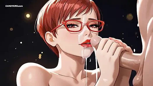 Kızıl saçlı lilas oral seks ve boşalma derlemesi - yapay zeka