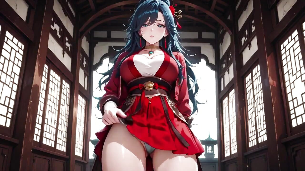 Blue-haired Samurai! Service in the Bamboo Grove. What Secrets Hide Under That High-slit Kimono?