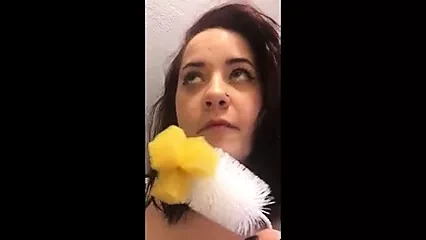 Stupid slut punishing herself