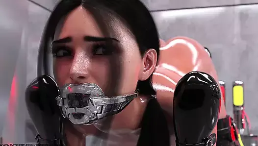 Gagged Teen in Bitchsuit 3D BDSM Animation