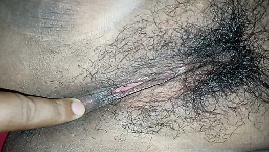 First I put my fingers in her and then the cock in her fat and hairy vagina