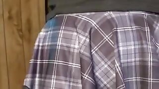 Schoolgirl Hikes Her Skirt and Plugs Their Tight Hole