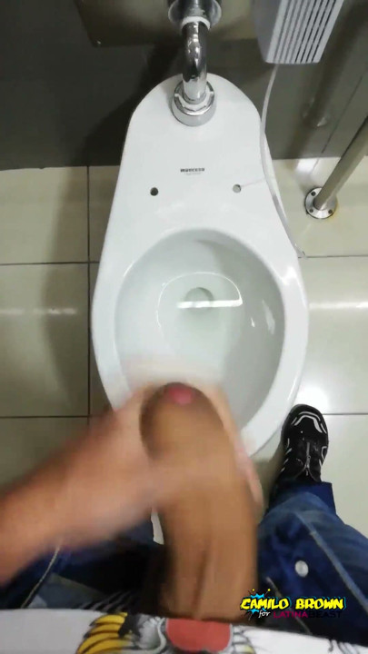 Jerking Off My Big Uncut Cock At The Mall's Public Bathroom - Camilo Brown | Clip 2