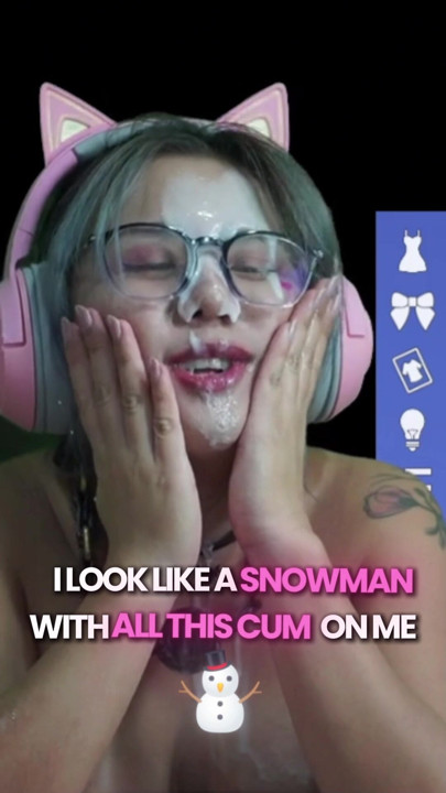 I look like a snowman with all this cum on me!