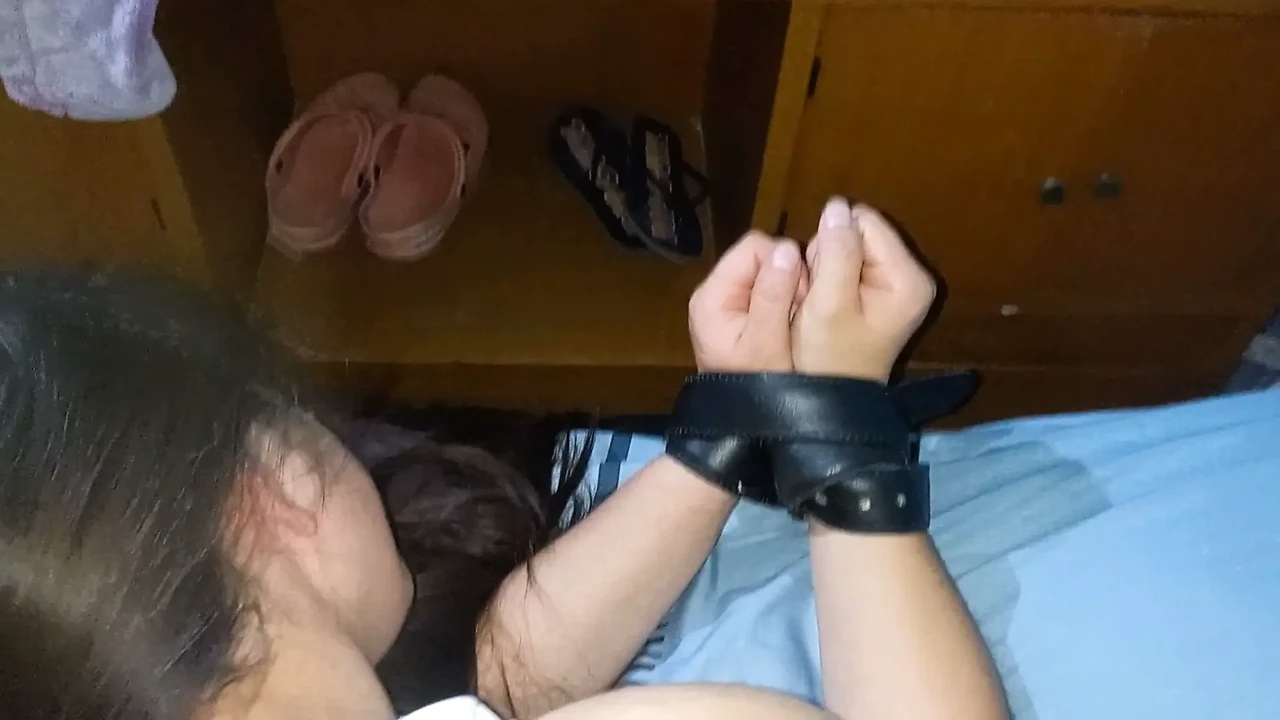 Schoolgirl tied to the bed and rich
