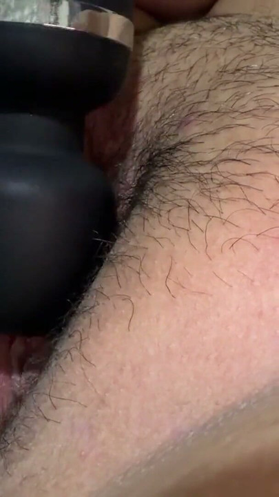 Sexy blonde plays with her vibrator on her luscious hairy pussy | Clip 1