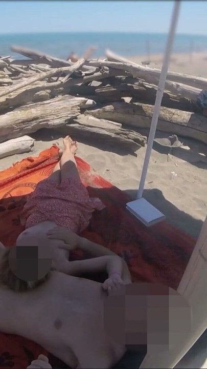 Exhibitionist Teacher Outdoor Amateur Milf Handjob Big Cock on Nudity Beach public in front of voyeur with cum P2 - MissCreamy | Clip 1