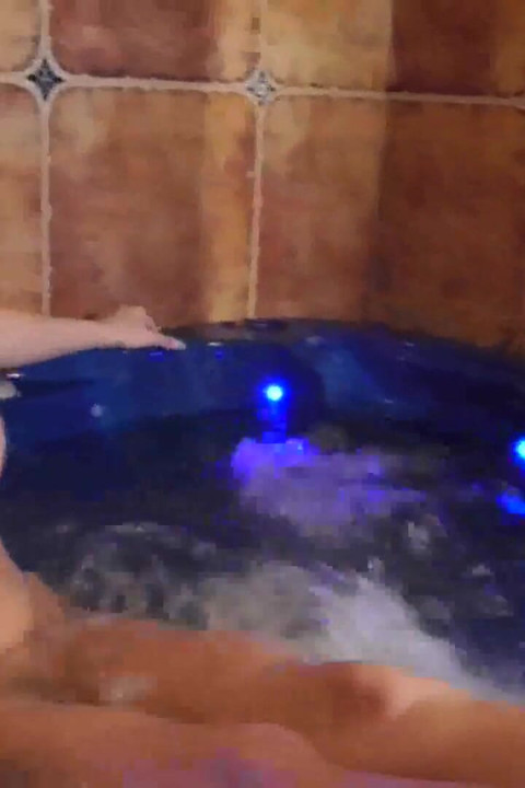 Foot worship in the hot tub
