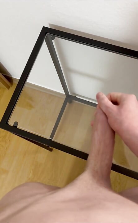 Fresh Cum on a Glass Table