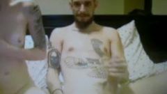 tatooed straight guy big cock on cam