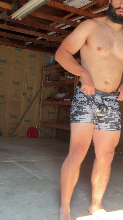 Horny Bearded Beef in Garage