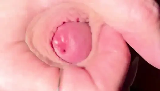 Handjob, doggystyle ficken in sperma in behaarte muschi