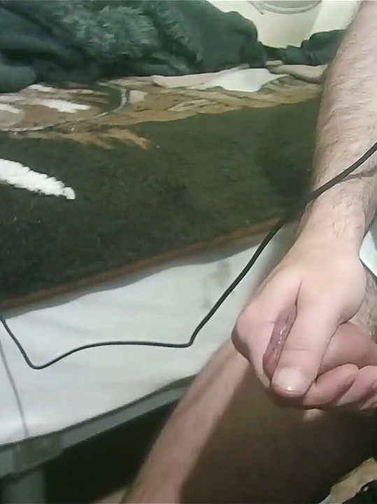 Manual masturbation with great final cumshot