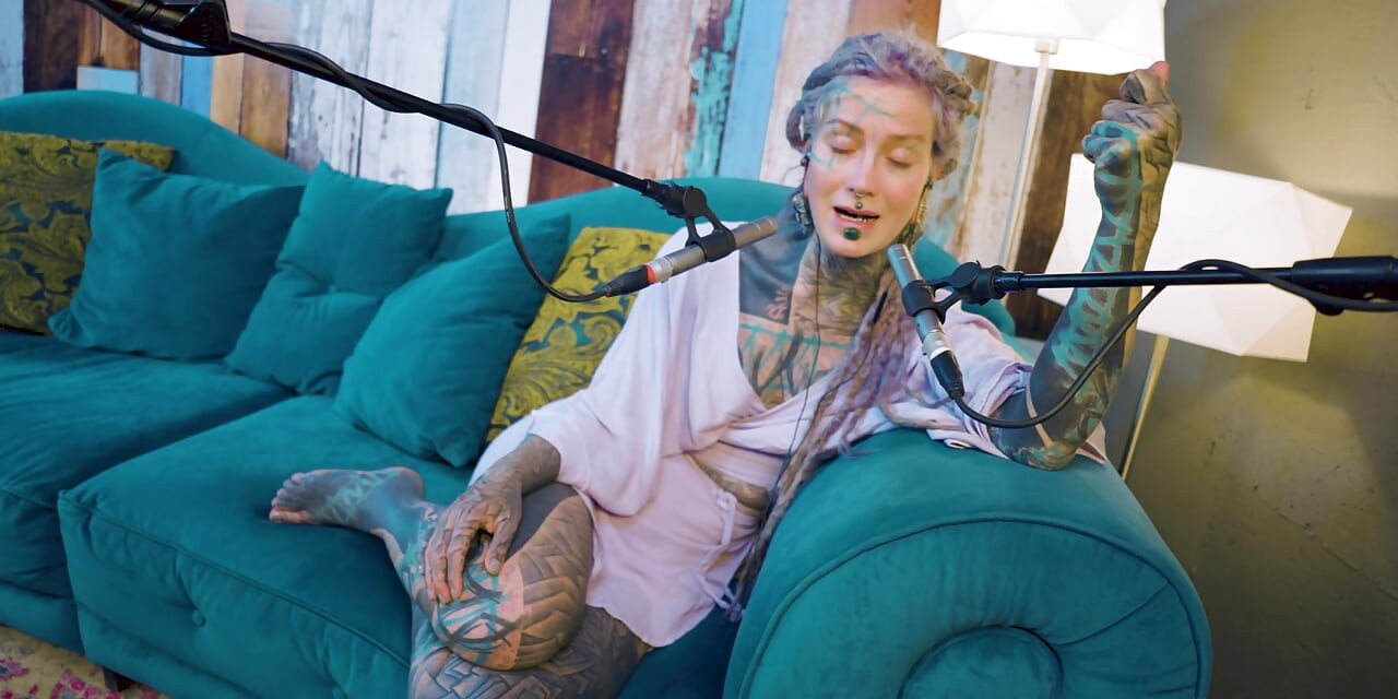 I talk about A - authentic - ASMR - Podcast - Talking - tattoo girl model goth punk dreadlocks