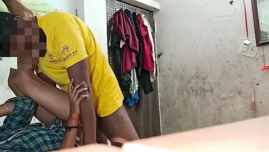 After a long time hard sex with loud moaning with Virgin college girl