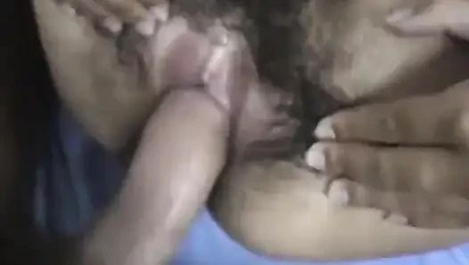 A Slut with a Very Hairy Pussy Loves the Taste of Her Ass!
