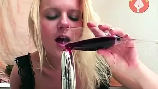 Blonde Amateur Sucks Dildo While Fingering Wet Pussy