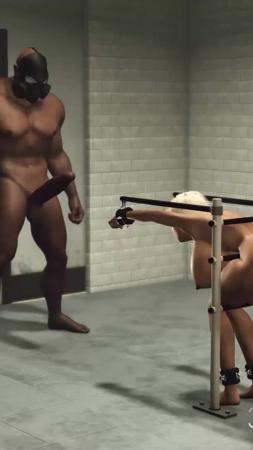 Gizli sürtük olmayı seviyor. Kelepçeli azgın seksi kız büyük zenci yarağı tarafından sikiliyor | Klip 1