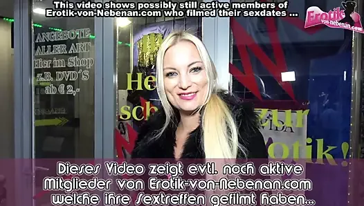 Sex in Porn cinema with German skinny blonde teen bitch