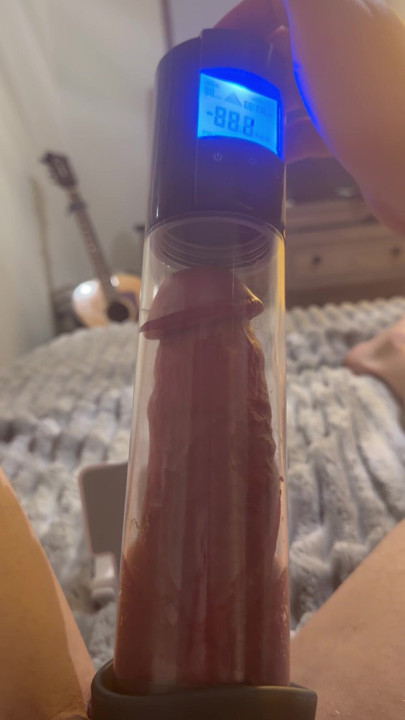 Penis pump has my dick so fucking hard