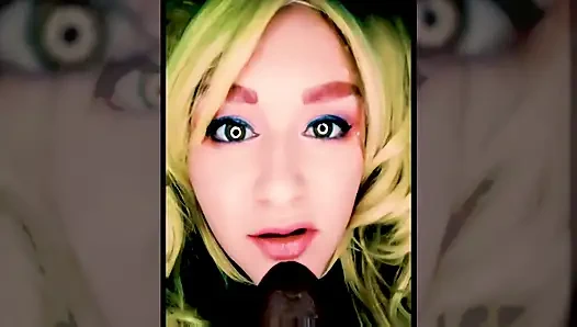 Hott Blonde Next Door Wants to Try Sucking on Your Big Black Juicy Cock