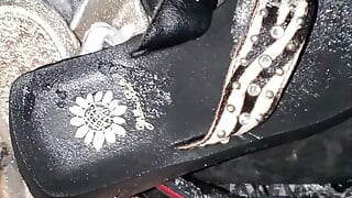 mechanic found shoes in rear of truck