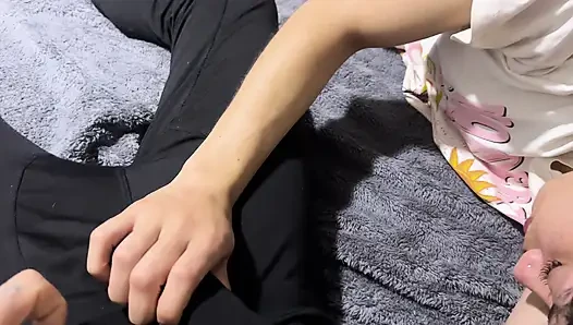 I wake up my stepsister with my cock in her mouth