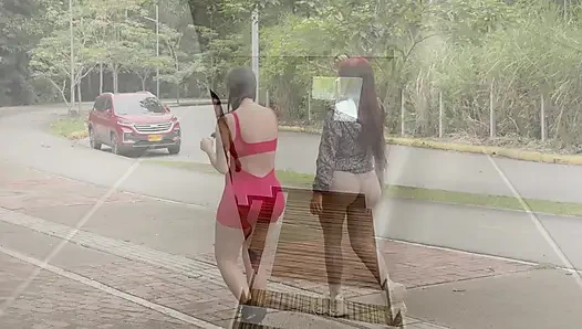 ЛЕСБИЯНКИ!! персонализированные занятия йогой на улице, очень