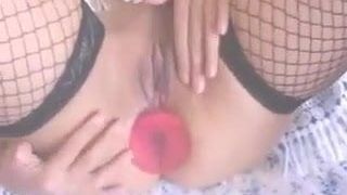 Wife have a super joy with toy in anus!