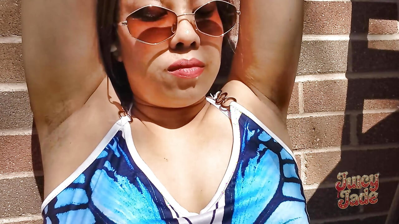 Showing off My Sweaty Pits Out on a Hot Summer Day. No Talking Just Showing off Armpits